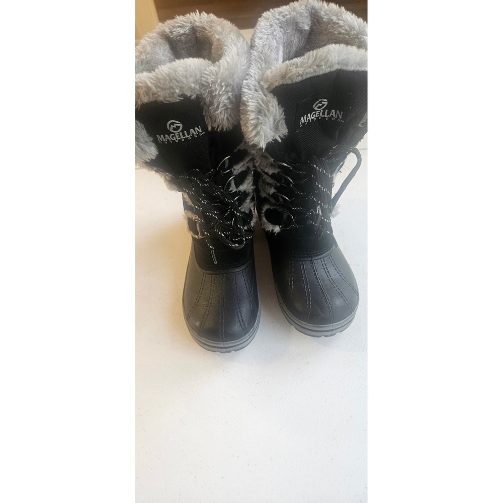 Magellan Outdoors Womens Black Faux Fur Lined Winter Snow Duck Boots Size 7